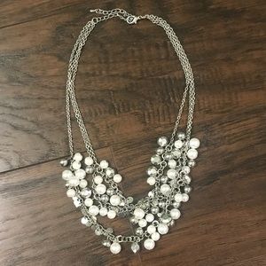 Silver pearl necklace
